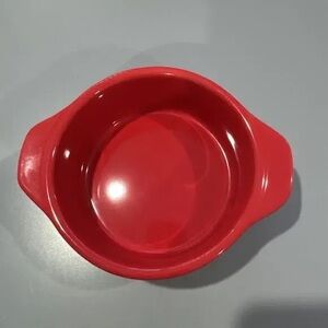 Round Red Ceramic Dish